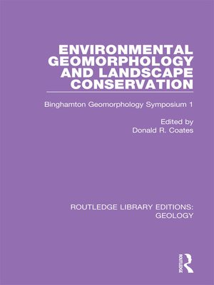 cover image of Environmental Geomorphology and Landscape Conservation